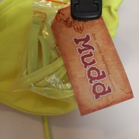 NWT S Mudd Neon Yellow Swimsuit Bathing Suit Separates - TOP ONLY strapless tube - Picture 3 of 9